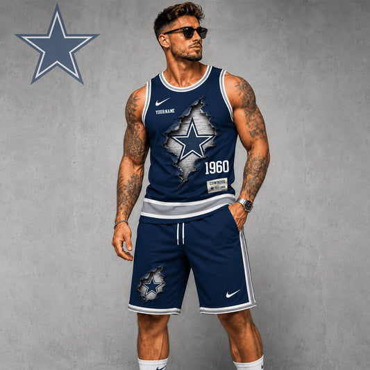 Signature Luxury NFL X DAL Game Day Football Fan Tank Top Bespoke Sovereign Shirt 110626