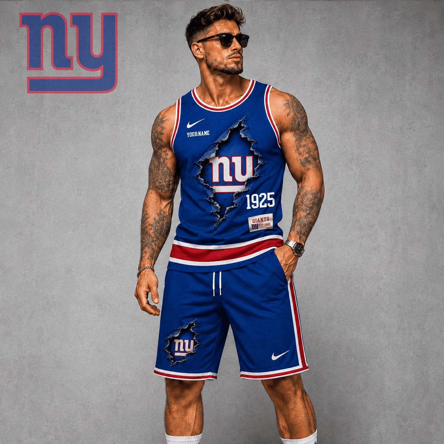 Signature Luxury NFL X NYG Game Day Football Fan Tank Top Bespoke Sovereign Shirt 110626