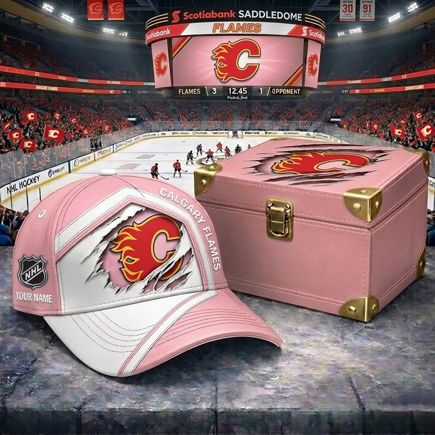 Signature Series NHL x CF BESPOKE PASTEL PINK CRACK CUSTOM NAME HAT V03 NDT NHM 280426