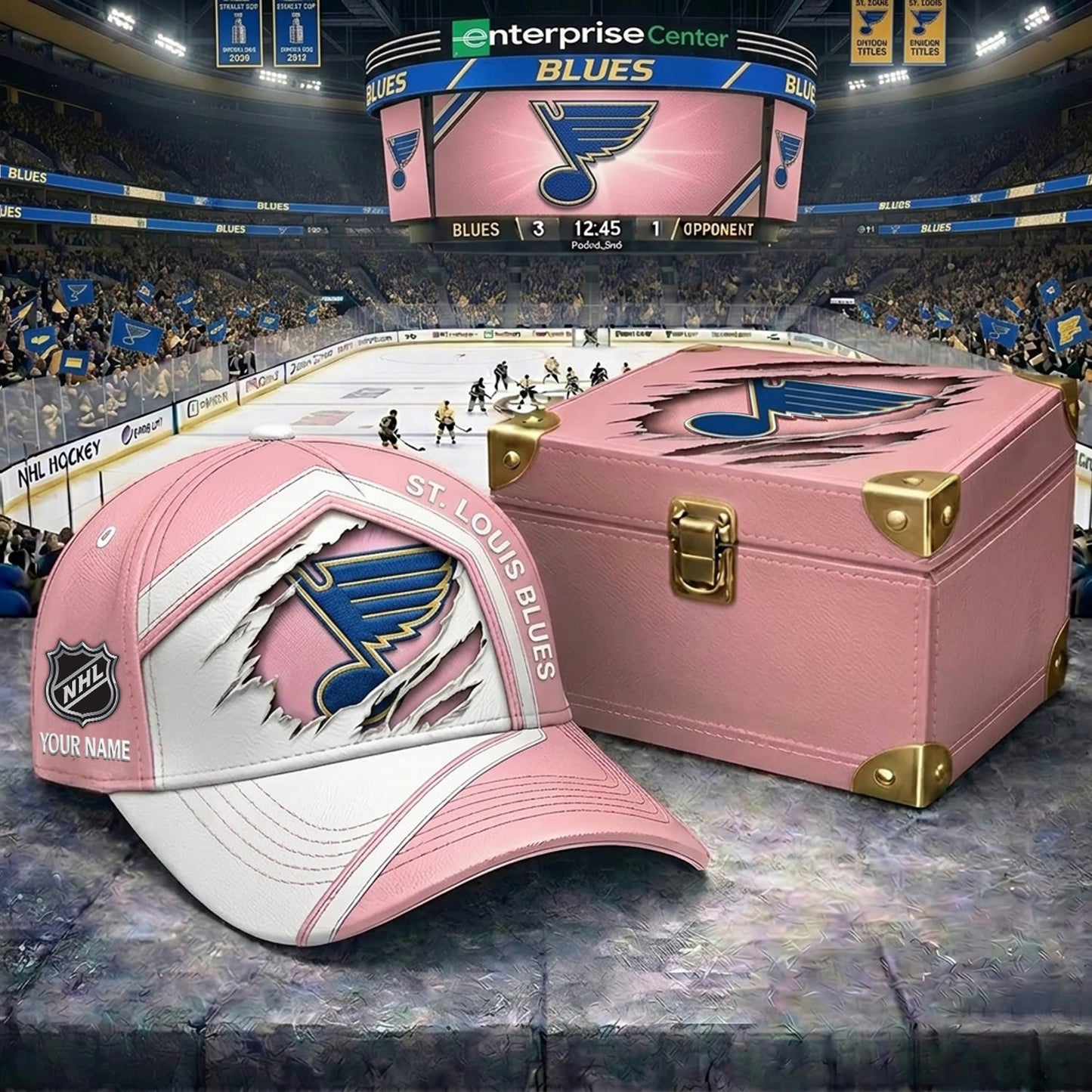 Signature Series NHL x SLB BESPOKE PASTEL PINK CRACK CUSTOM NAME HAT V03 NDT NHM 280426
