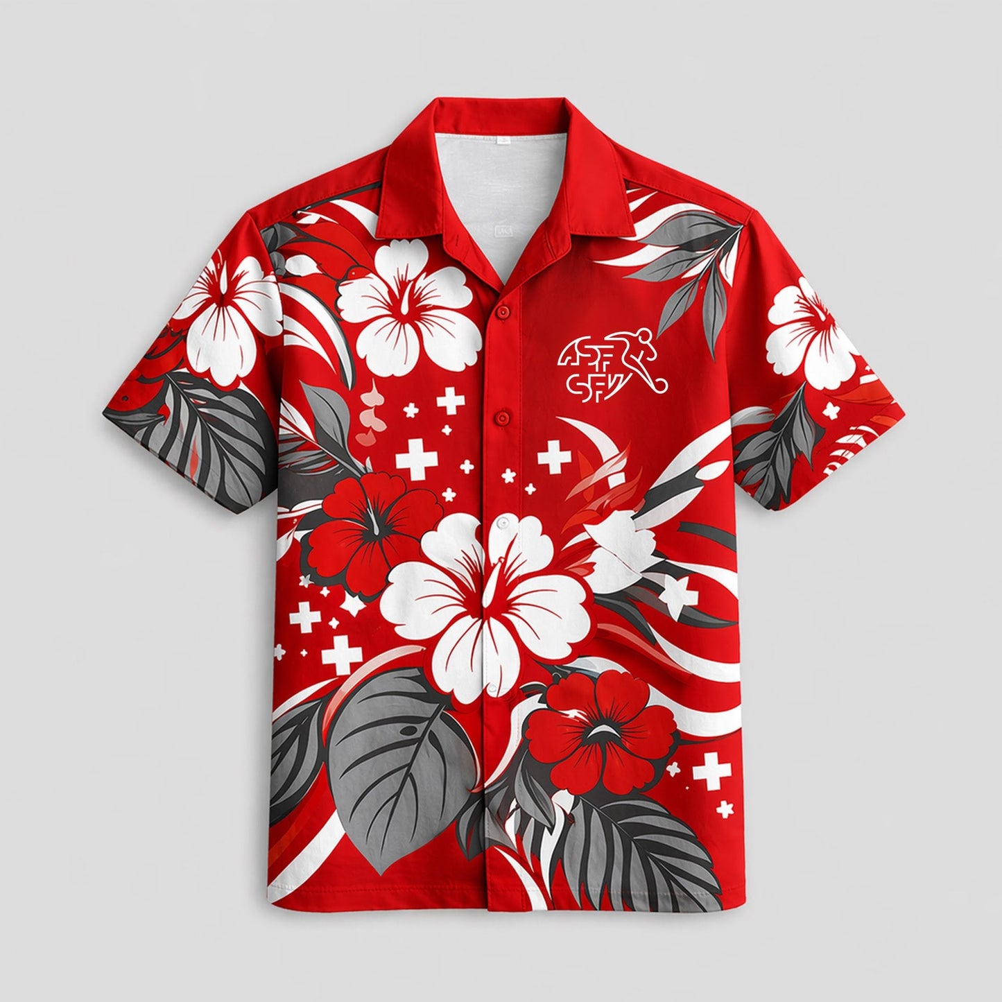 Switzerland World Cup 2026 Floral Hawaiian Shirt PVT02 DATND LBN 90526
