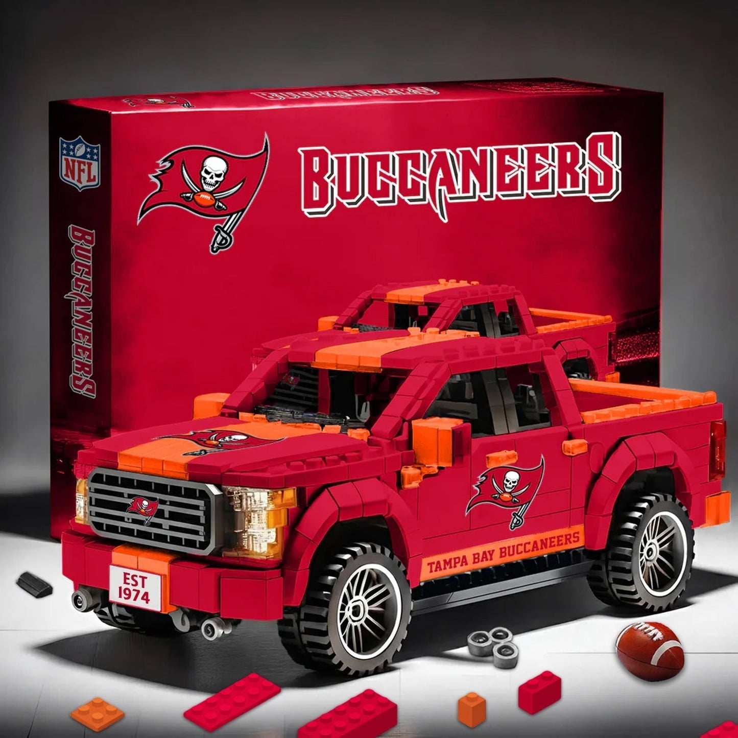TB X NFL 3D Racing Truck Model Building Block Set NDT NHM