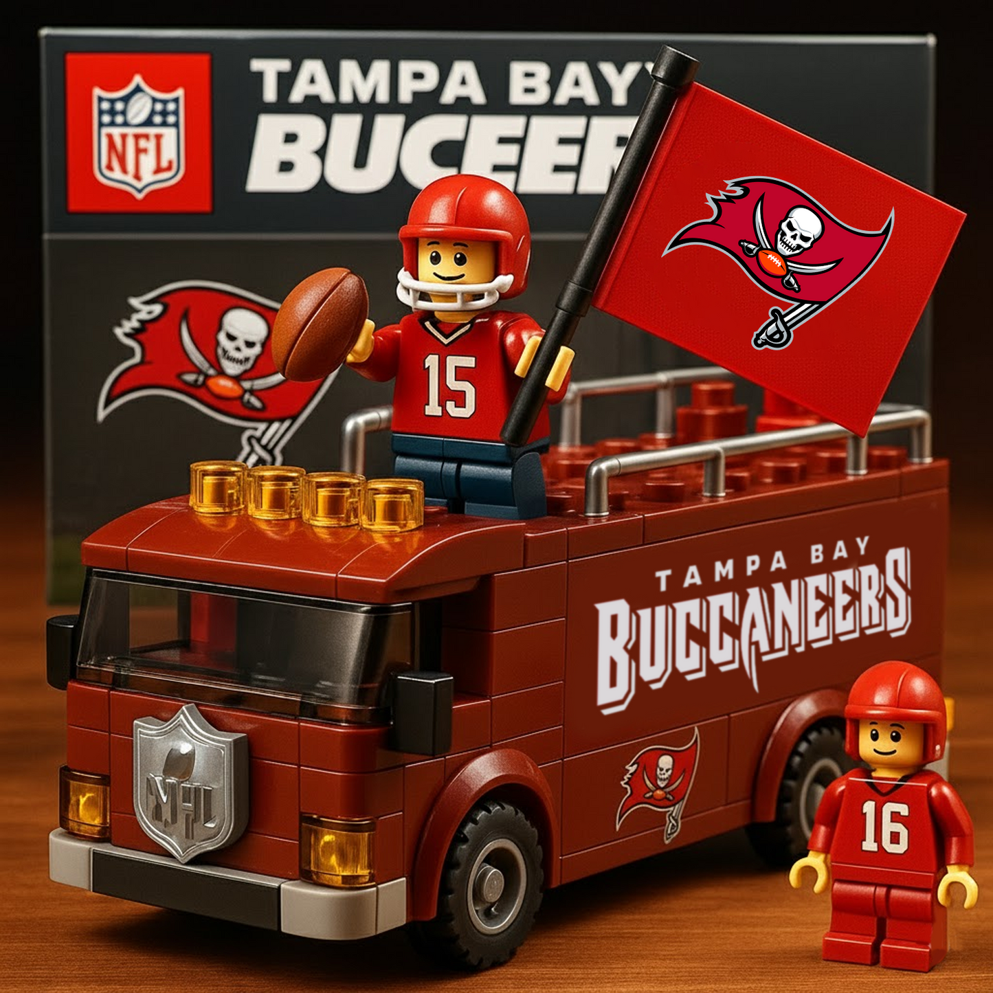 TB x NFL Building Blocks Bus Toy Set DatND DVT