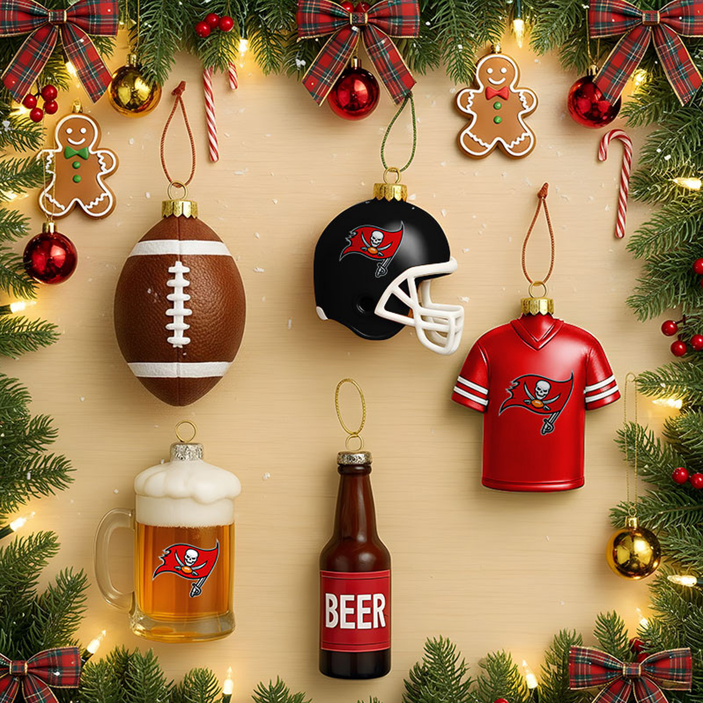 TB x NFL Football Combo Set 5 Acrylic Ornament For Home Decor DatND DVT