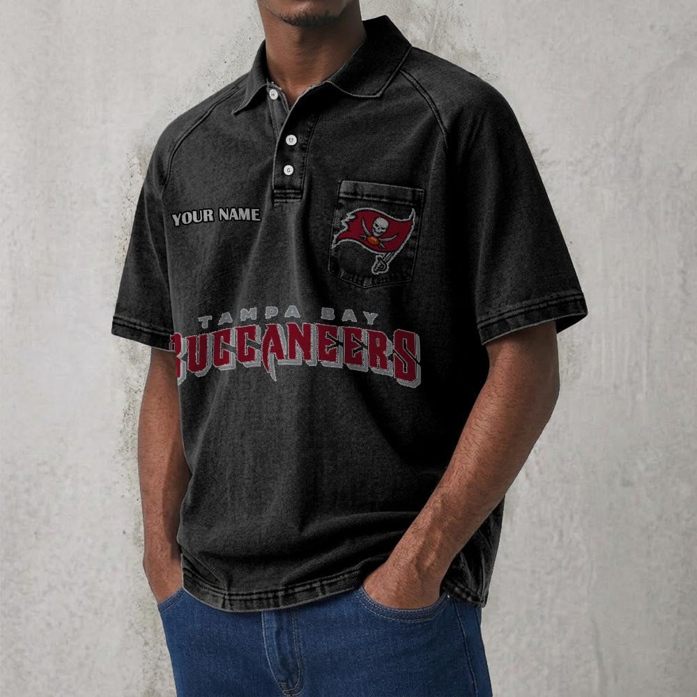 TB x NFL Men's Distressed Turn-Down Collar Polo DATND TANTD 250526