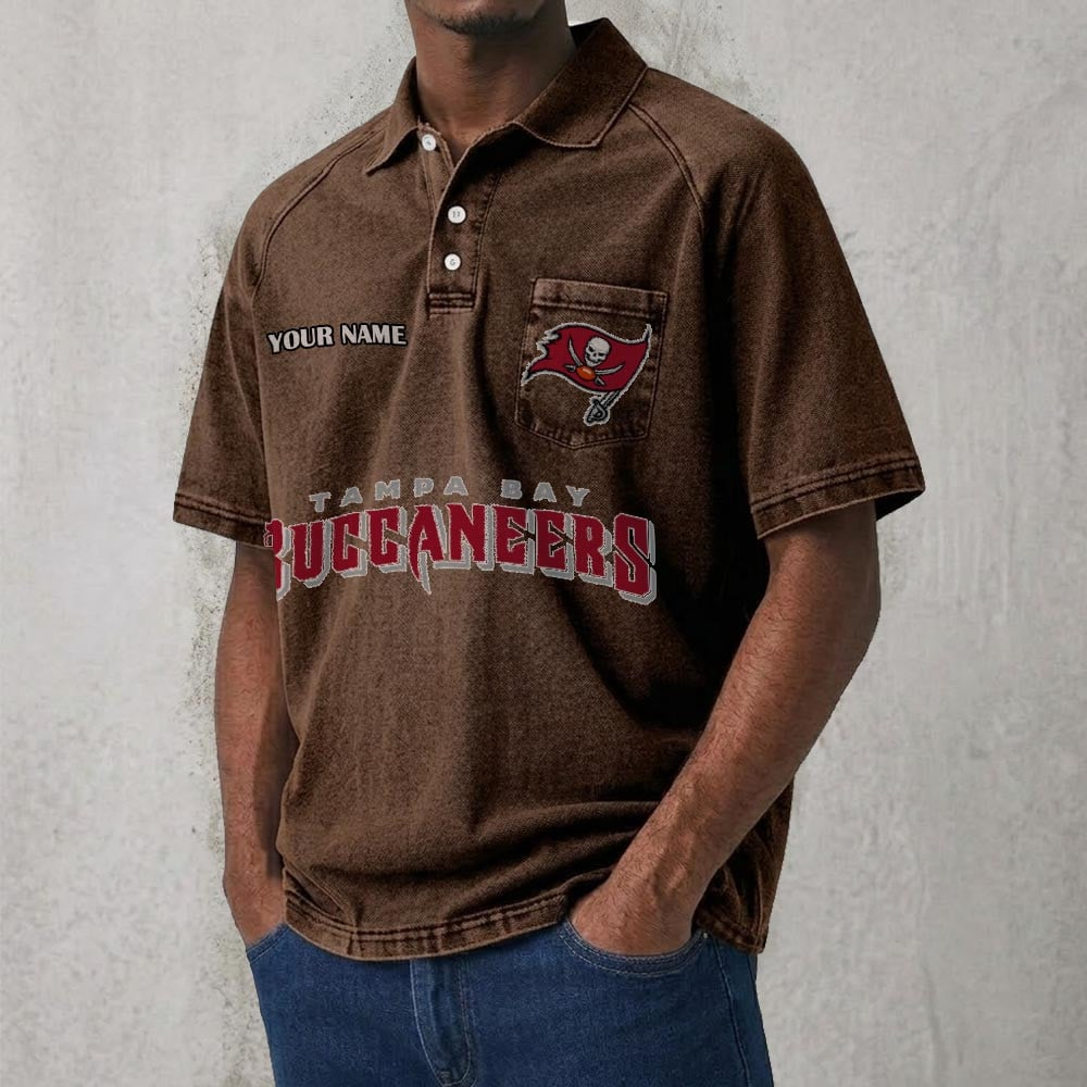TB x NFL Men's Distressed Turn-Down Collar Polo DATND TANTD 250526