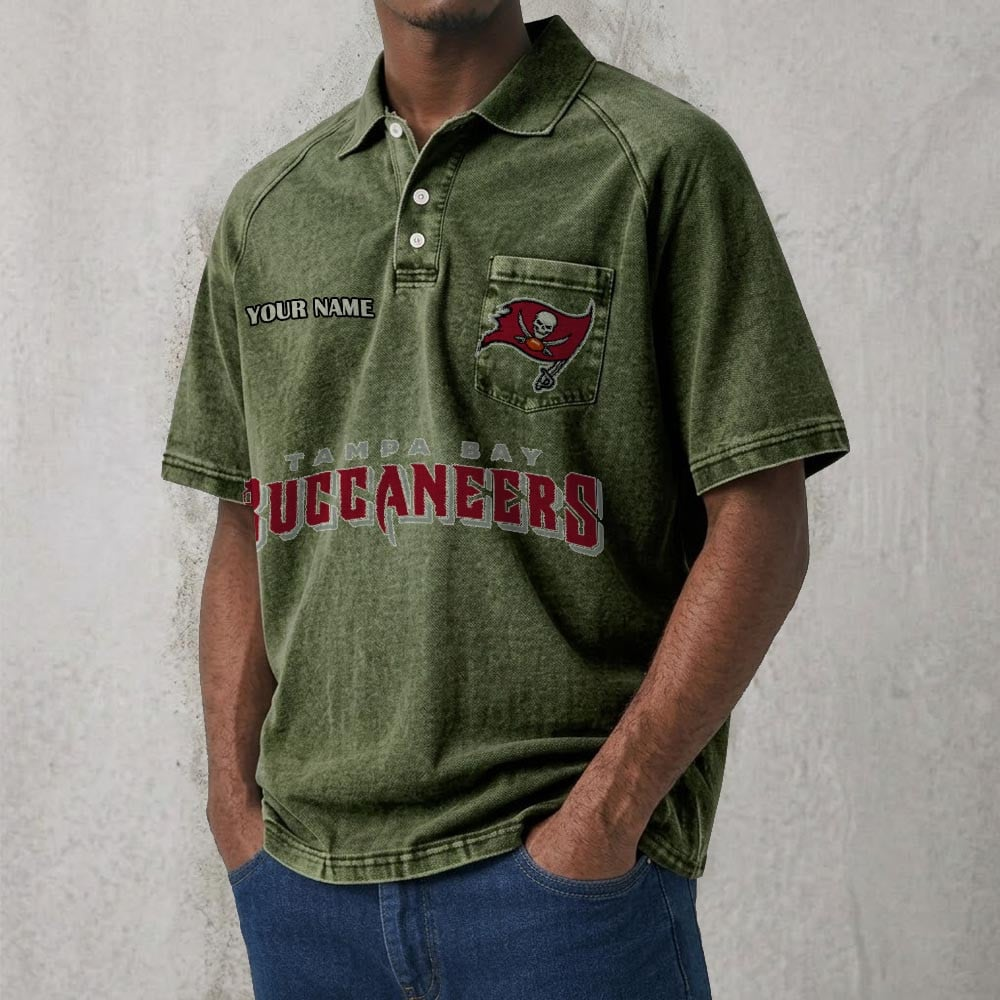 TB x NFL Men's Distressed Turn-Down Collar Polo DATND TANTD 250526