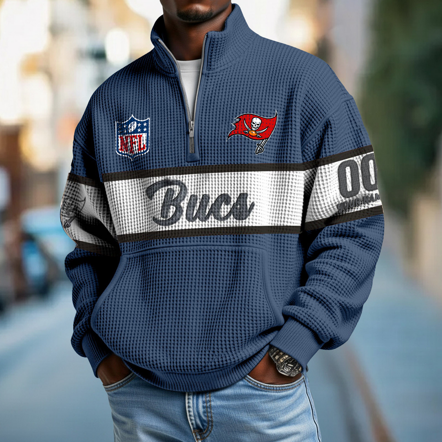 TB x NFL Quarter-Zip Waffle Pullover DATND TANTD