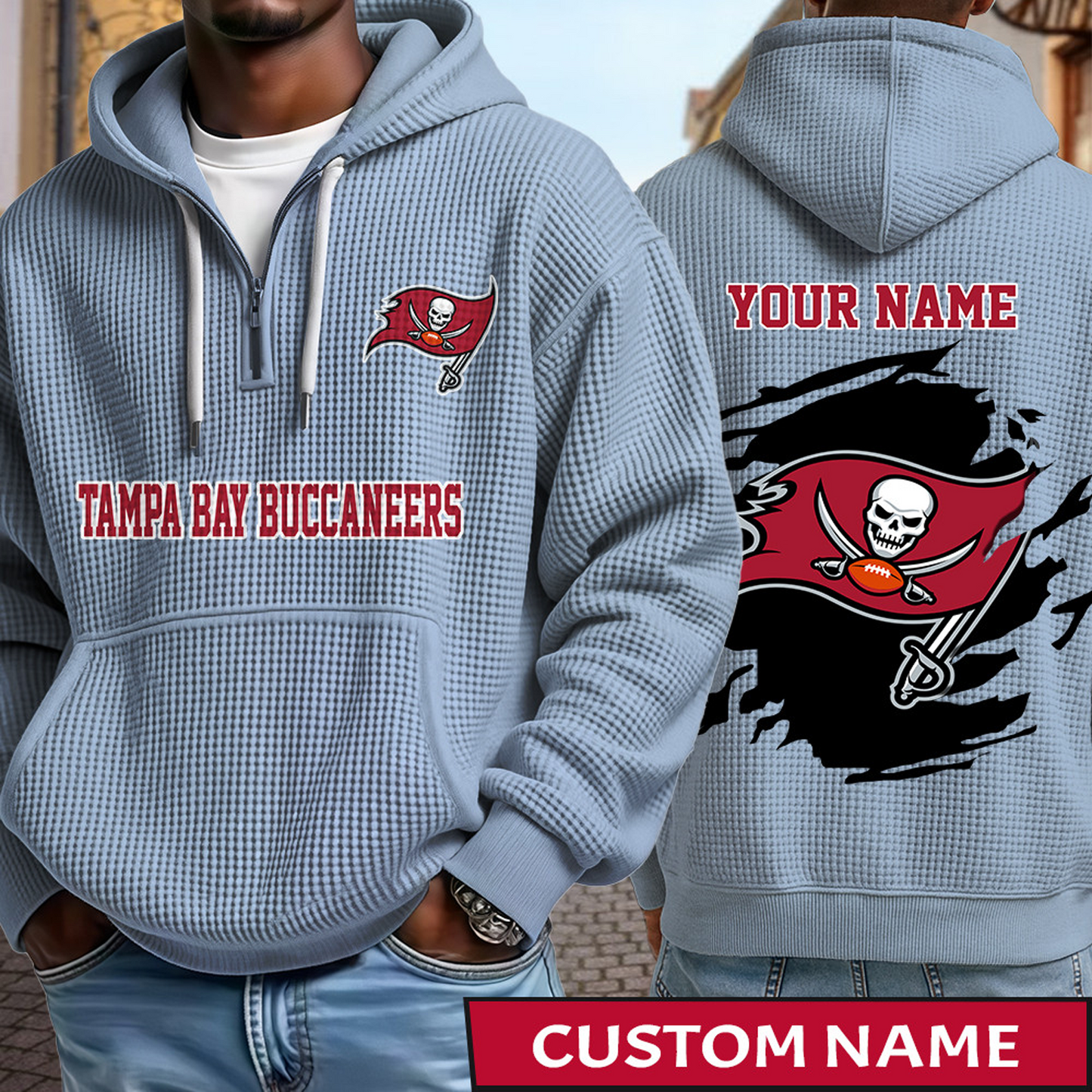 TB x NFL Waffle Half Zip Hoodie DATND TANTD