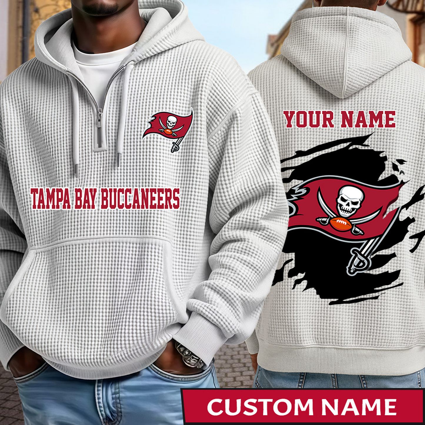 TB x NFL Waffle Half Zip Hoodie DATND TANTD