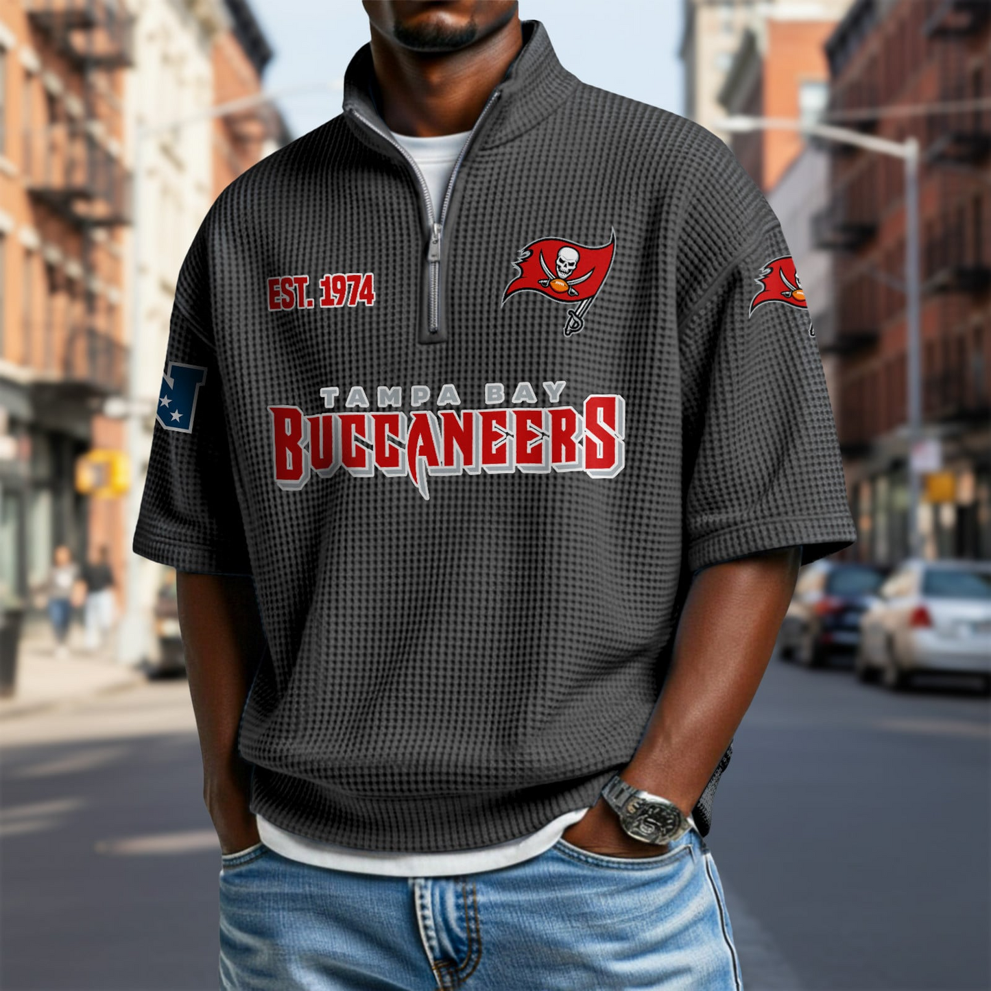 TB x NFL Waffle Short Sleeve Polo Shirt DatND DVT