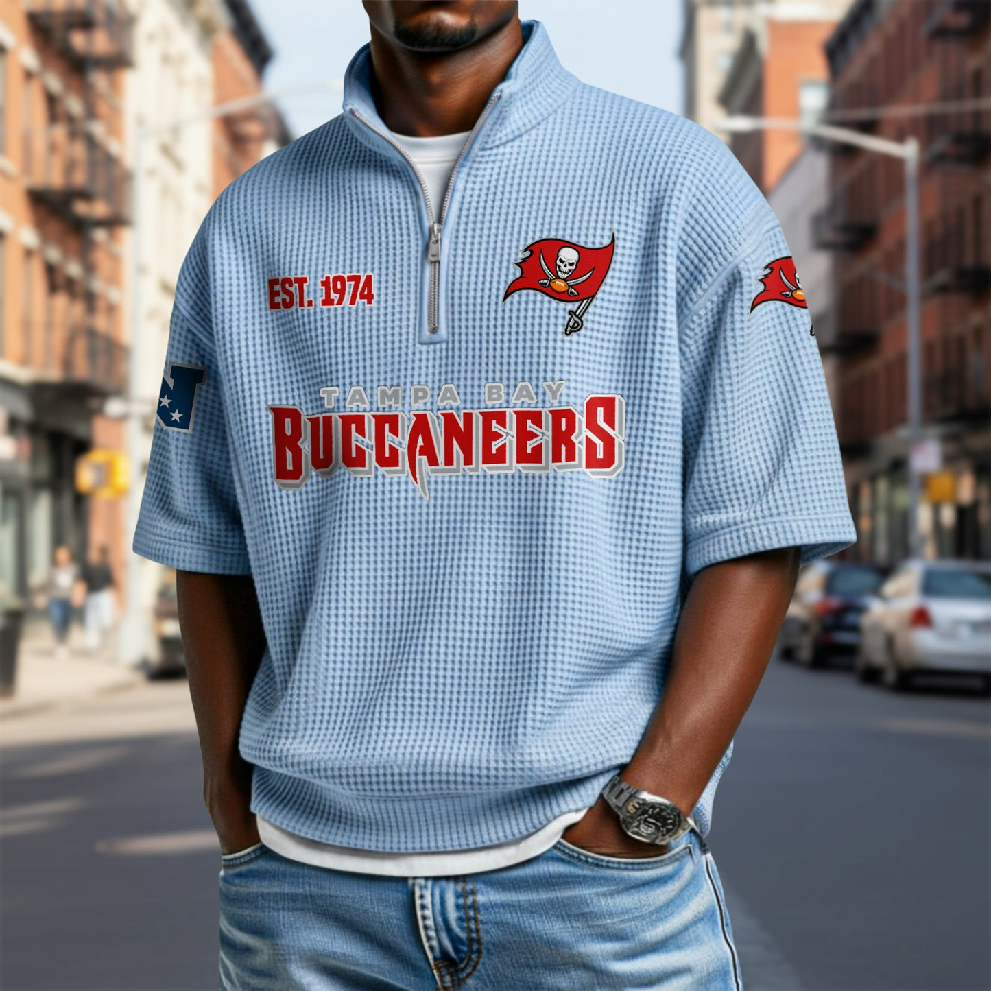 TB x NFL Waffle Short Sleeve Polo Shirt DatND DVT
