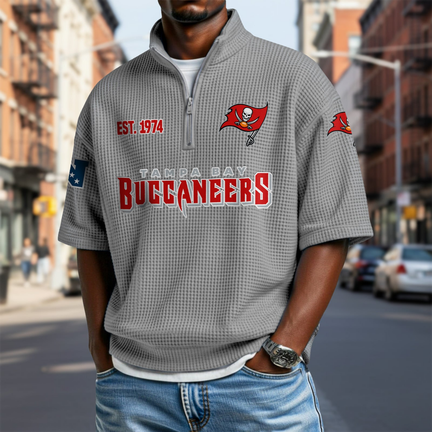 TB x NFL Waffle Short Sleeve Polo Shirt DatND DVT