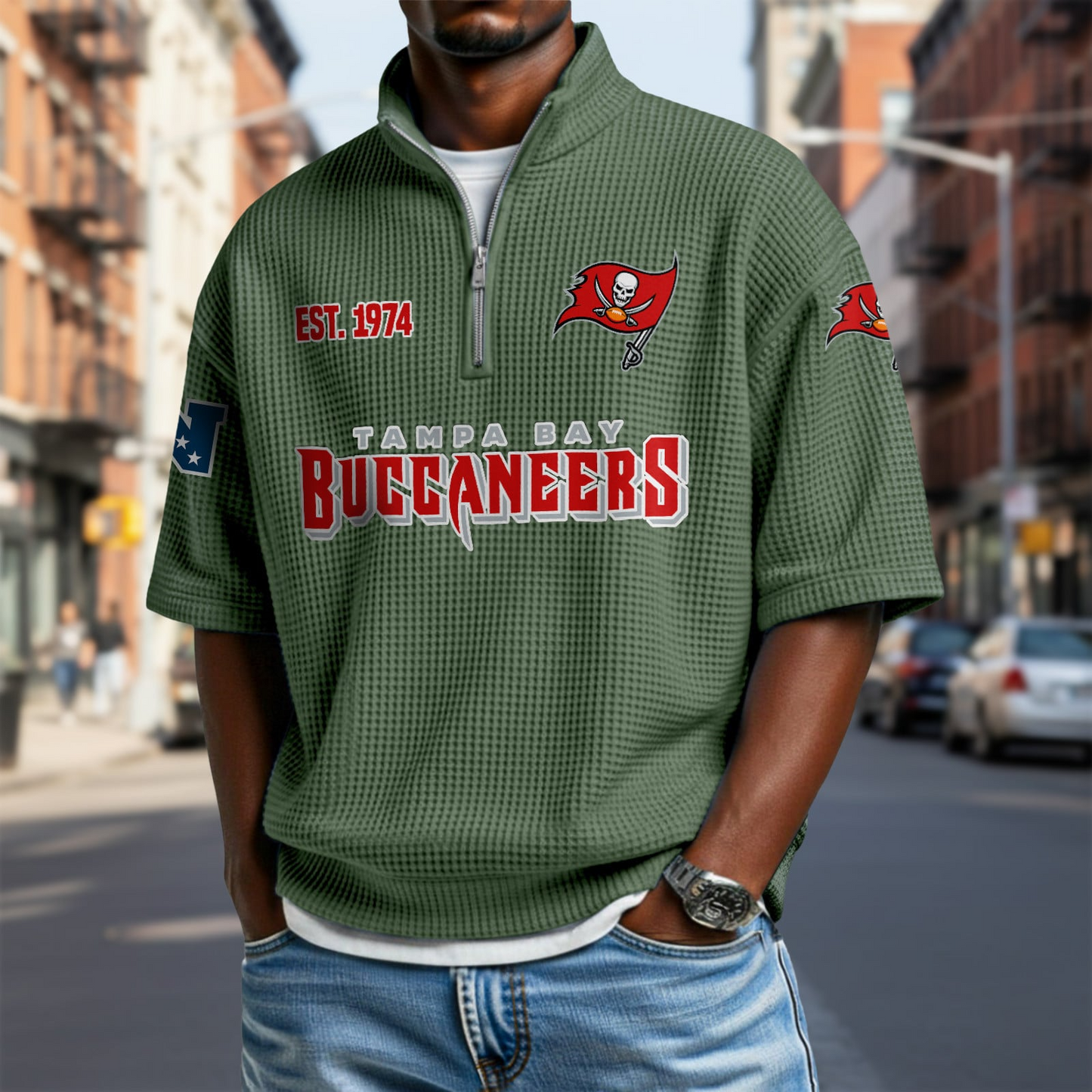 TB x NFL Waffle Short Sleeve Polo Shirt DatND DVT