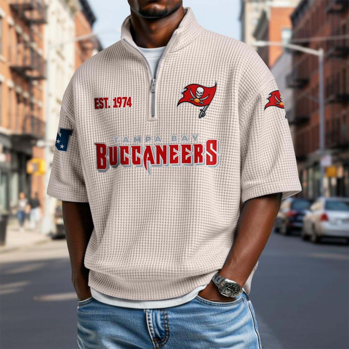 TB x NFL Waffle Short Sleeve Polo Shirt DatND DVT