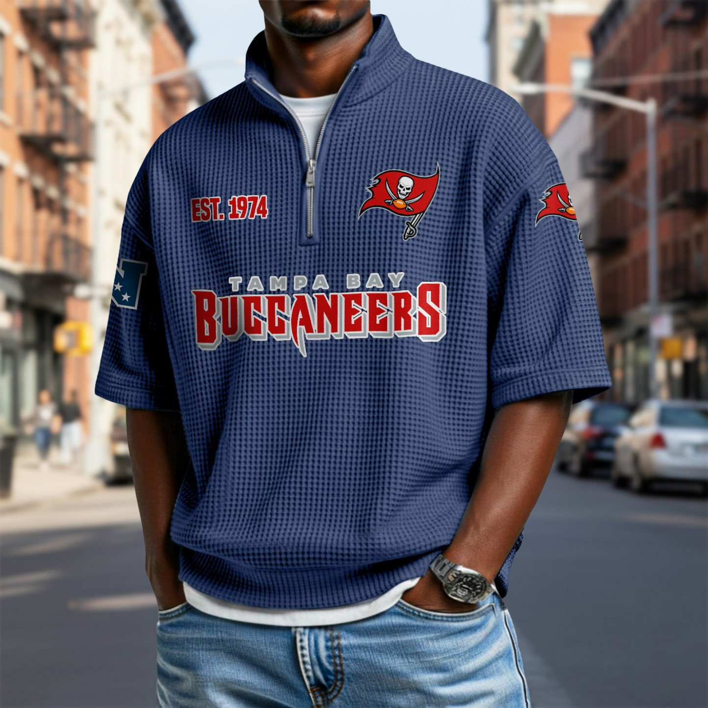 TB x NFL Waffle Short Sleeve Polo Shirt DatND DVT