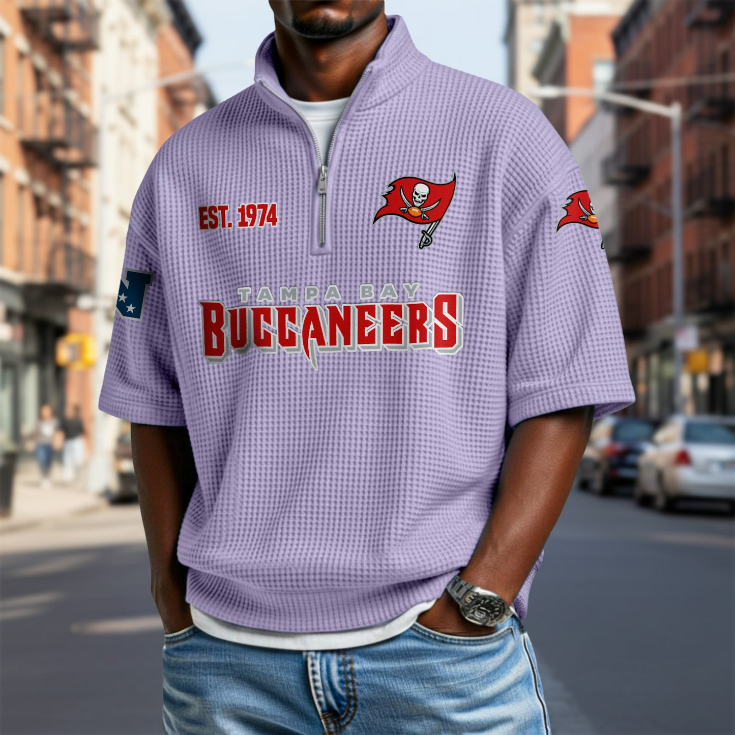TB x NFL Waffle Short Sleeve Polo Shirt DatND DVT