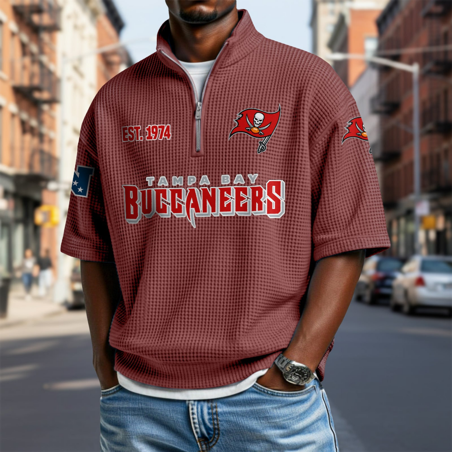 TB x NFL Waffle Short Sleeve Polo Shirt DatND DVT