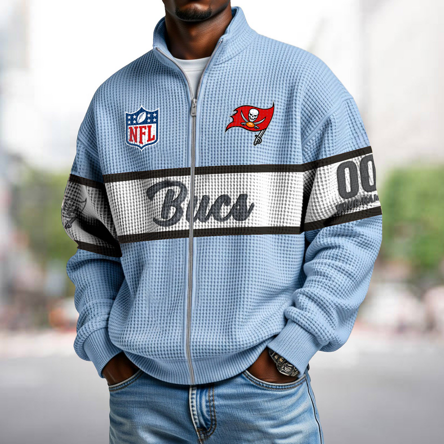 TB x NFL Waffle Zip-Up Sweatshirt DATND TANTD