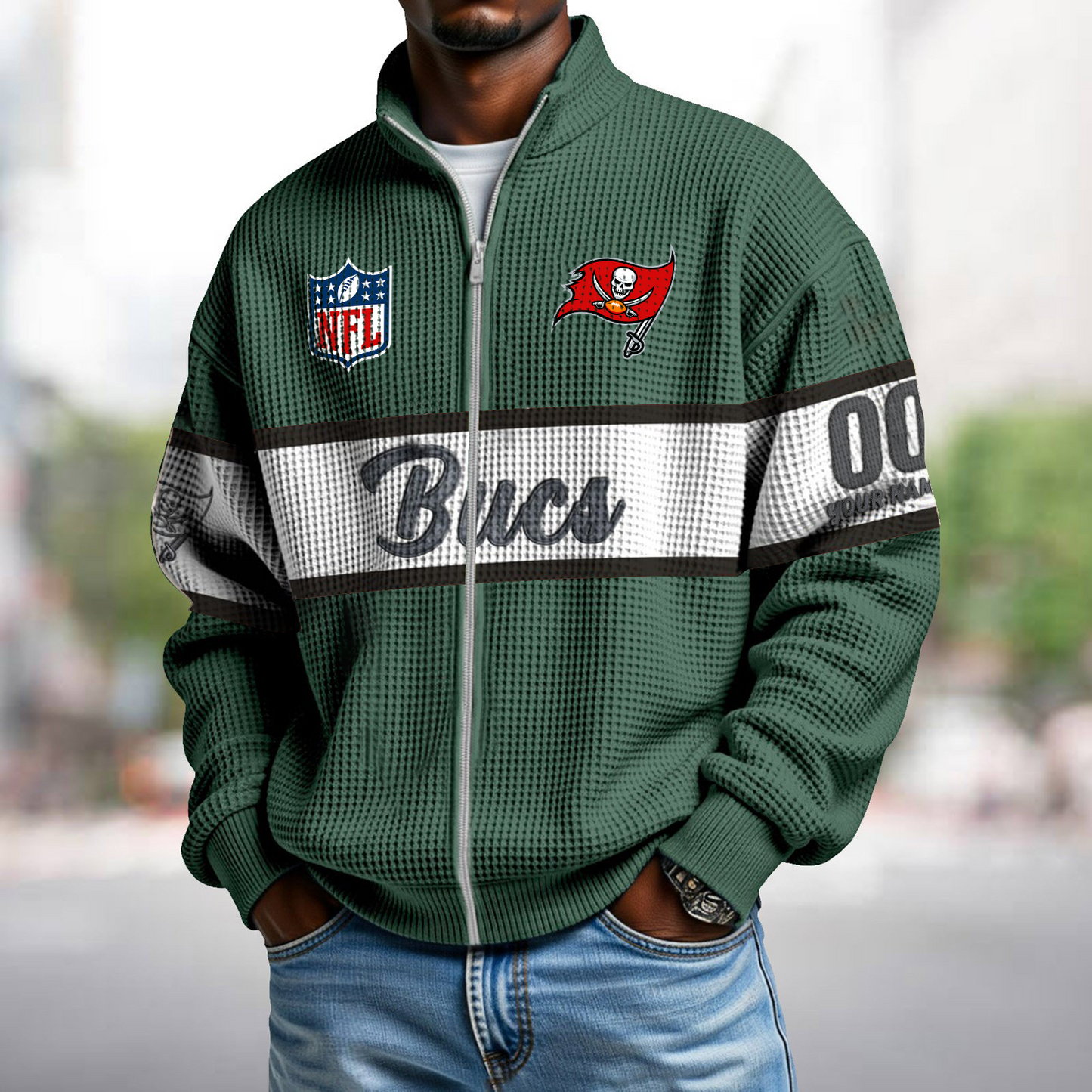 TB x NFL Waffle Zip-Up Sweatshirt DATND TANTD