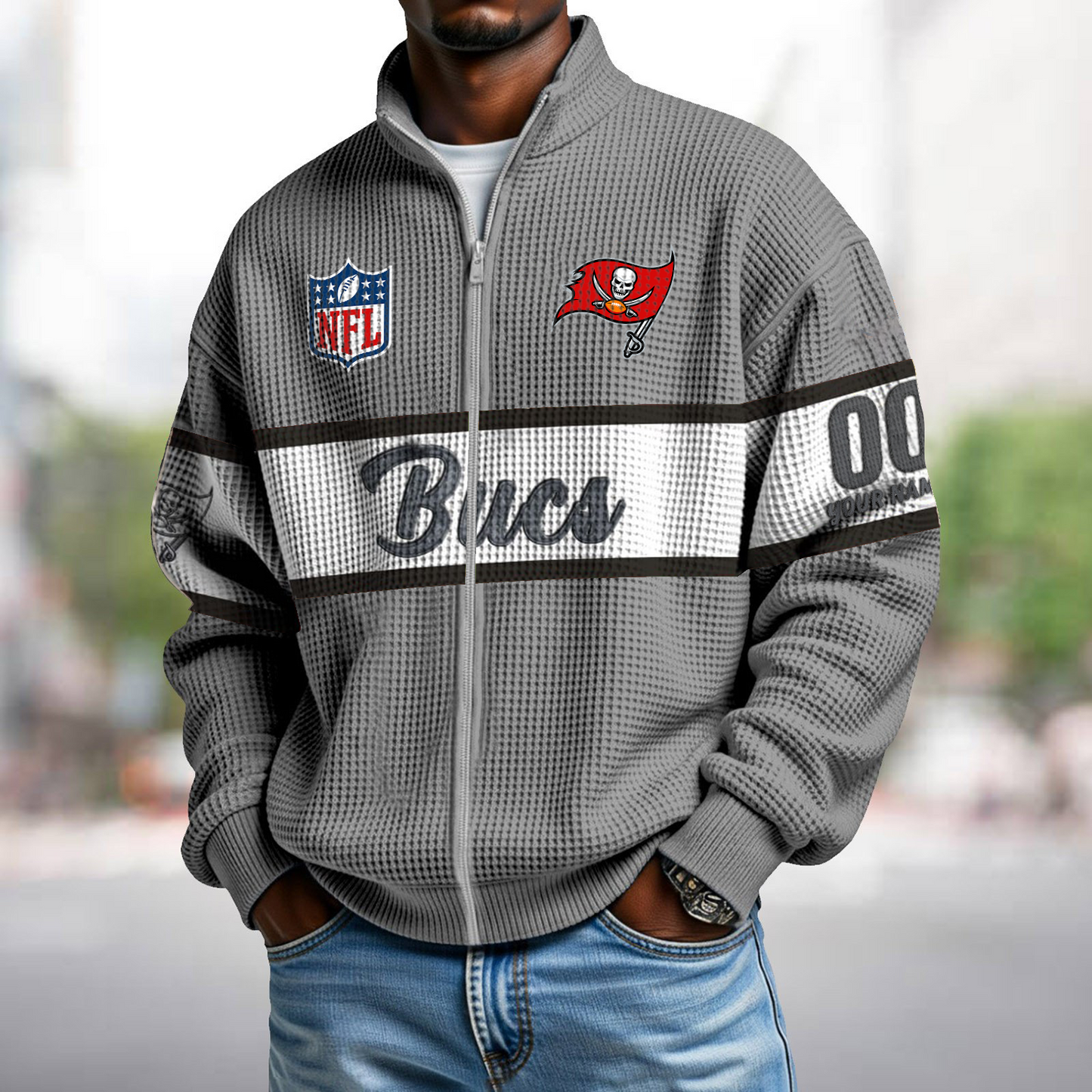 TB x NFL Waffle Zip-Up Sweatshirt DATND TANTD
