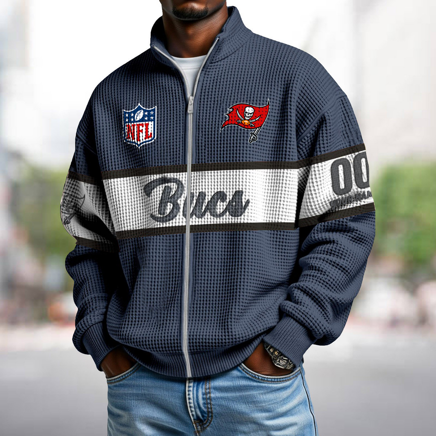TB x NFL Waffle Zip-Up Sweatshirt DATND TANTD