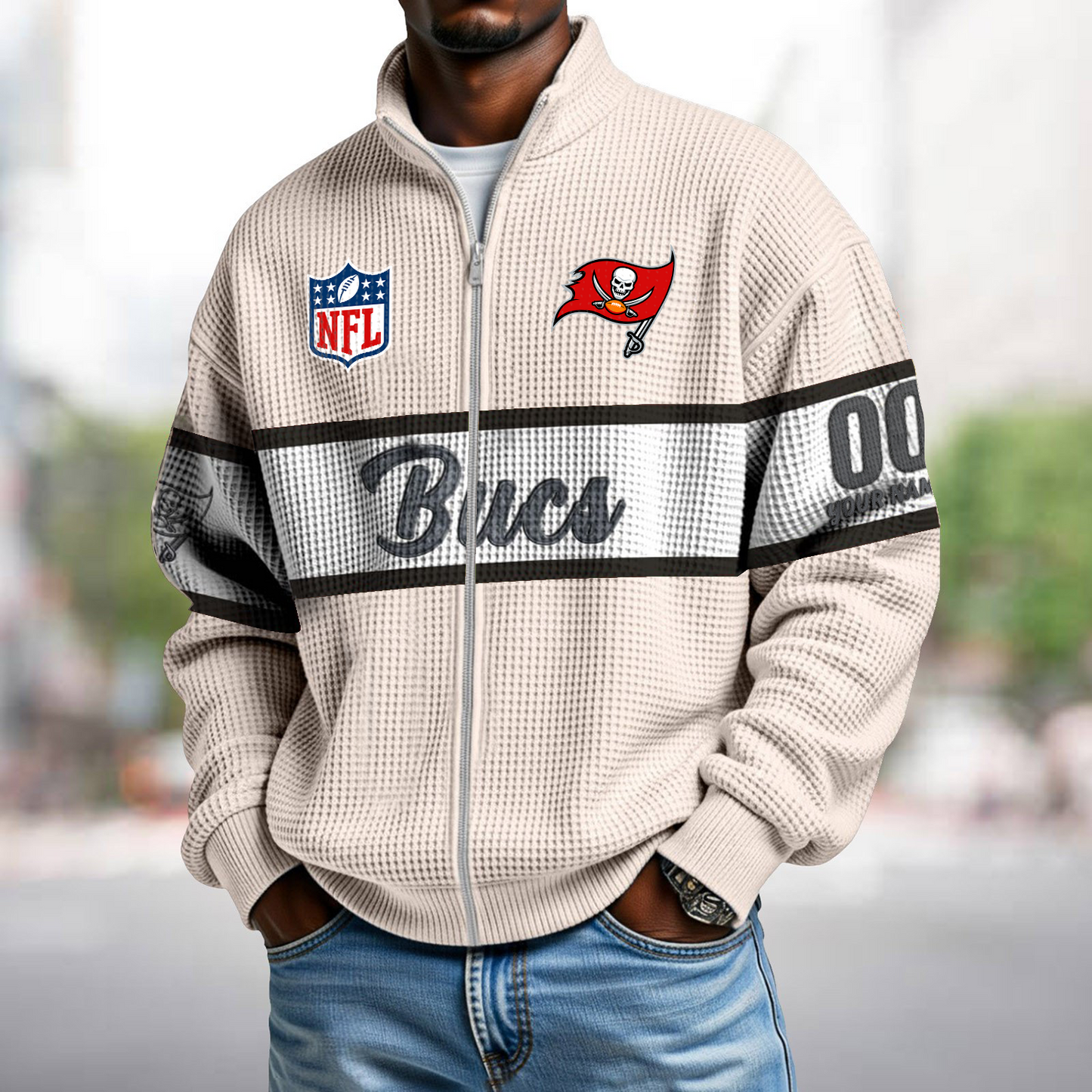 TB x NFL Waffle Zip-Up Sweatshirt DATND TANTD