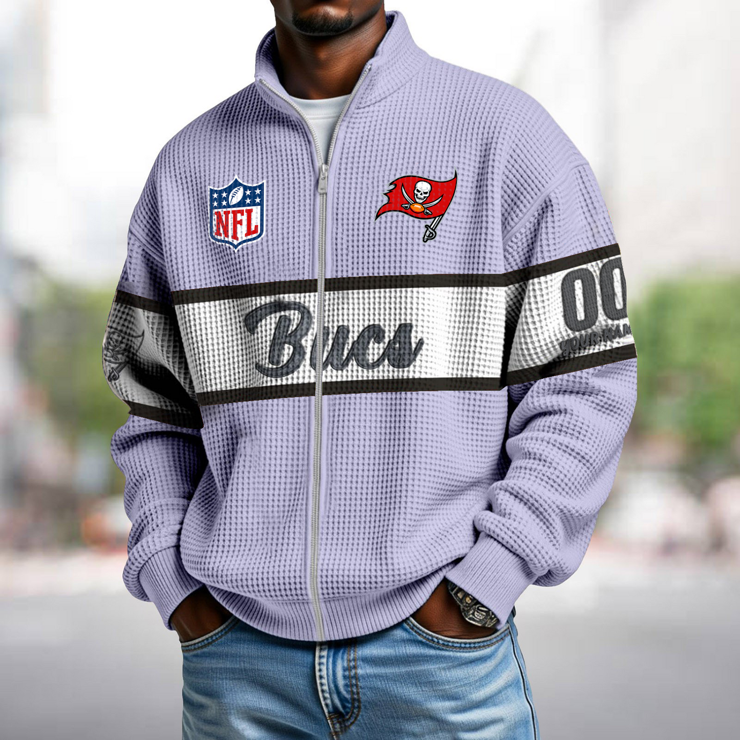 TB x NFL Waffle Zip-Up Sweatshirt DATND TANTD