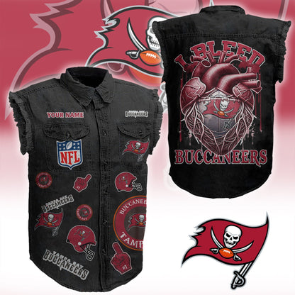 TBB NFL Personalize Sleeveless Denim Jacket For Fan DDT CTND