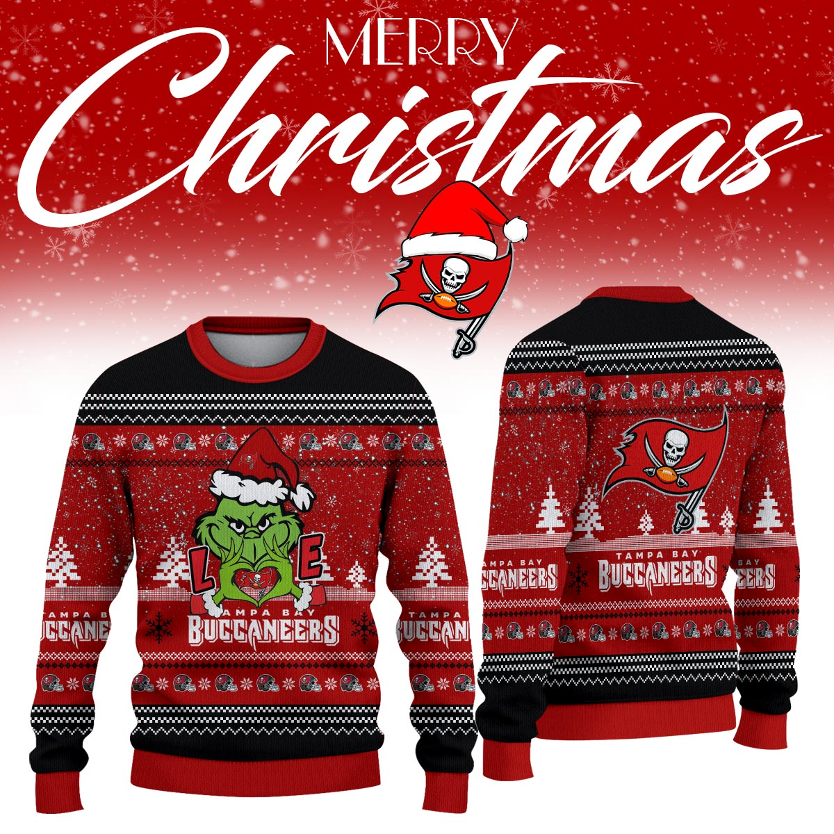 TBB x NFL Love Football Ugly Christmas Sweater DDT NTL