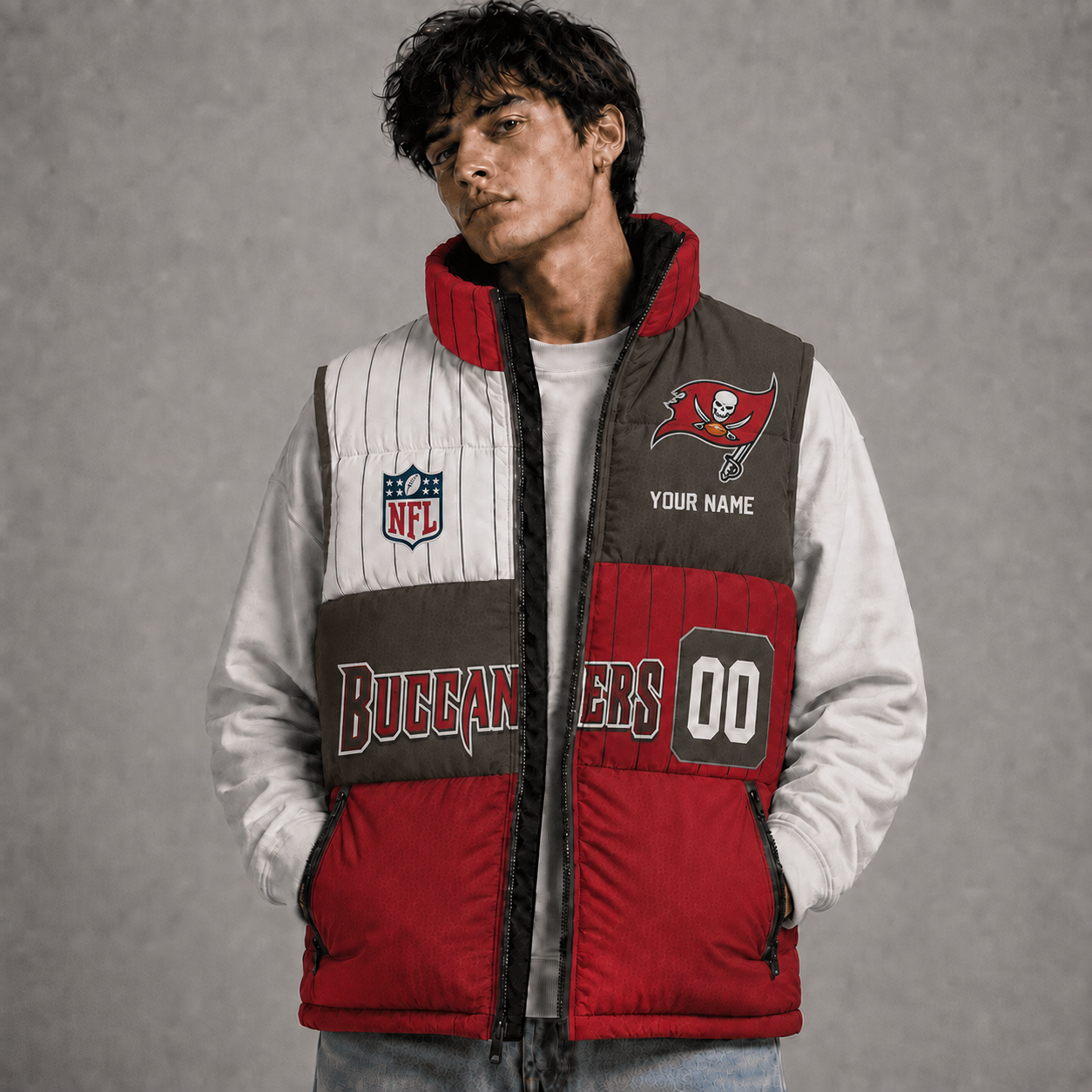 TBB x NFL Premium Sleeveless Puffer Jacket Personalized Gift For True Fan