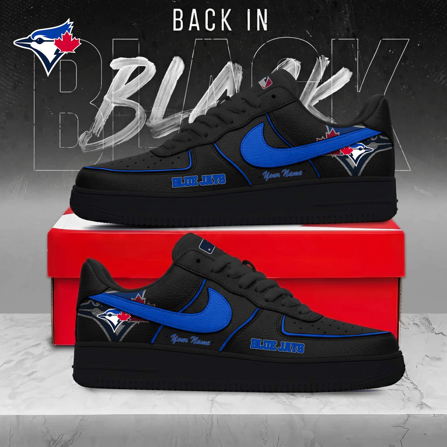 TBJ x MLB Back In Black AF1 Sneakers 270626