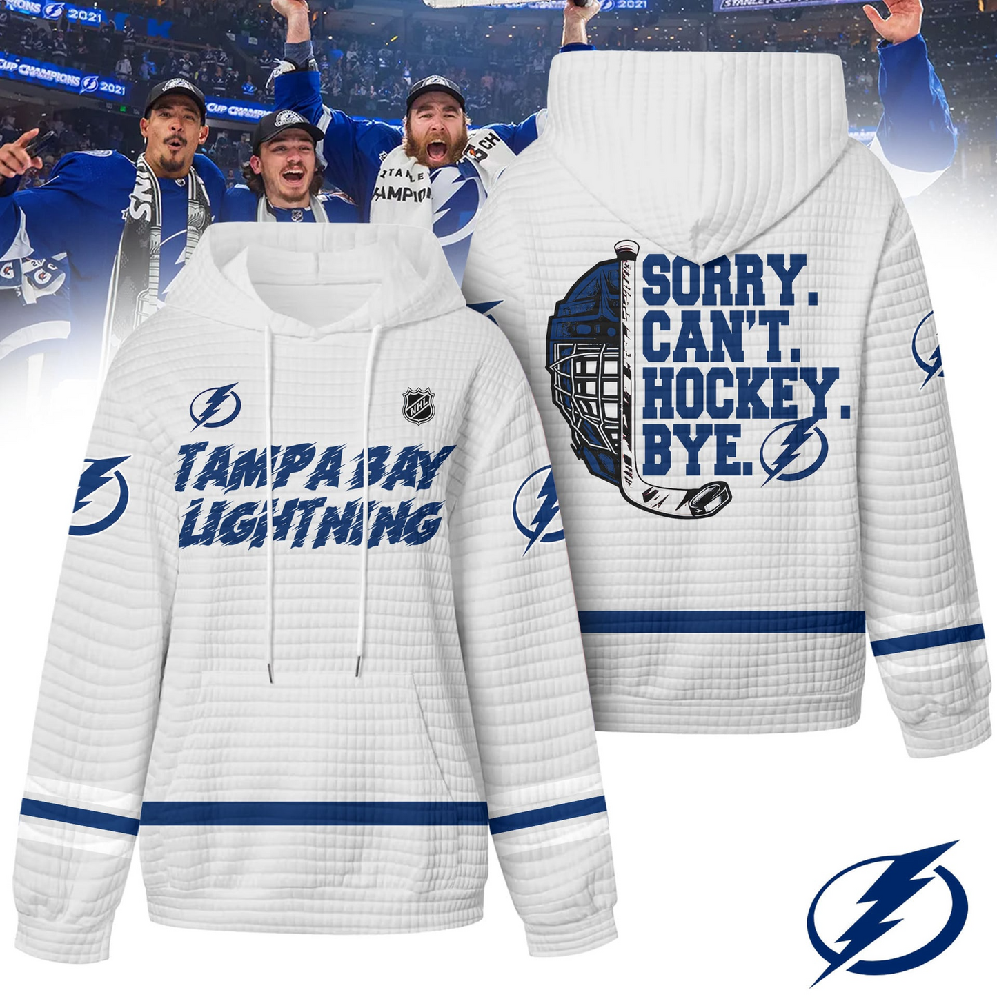 TBL Premium NHL Sorry Busy Hockey Waffle Hoodie DDT NTL