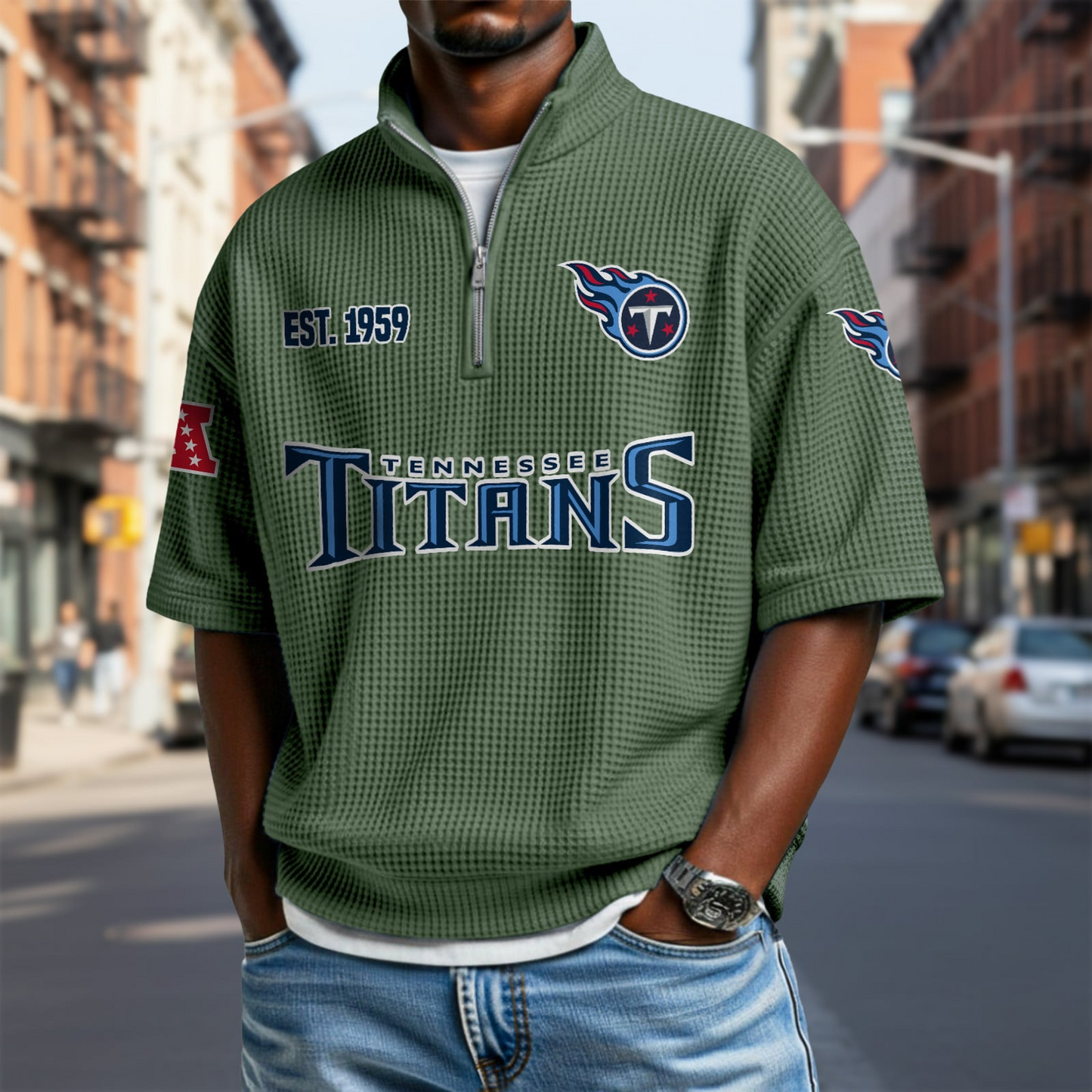 TEN x NFL Waffle Short Sleeve Polo Shirt DatND DVT