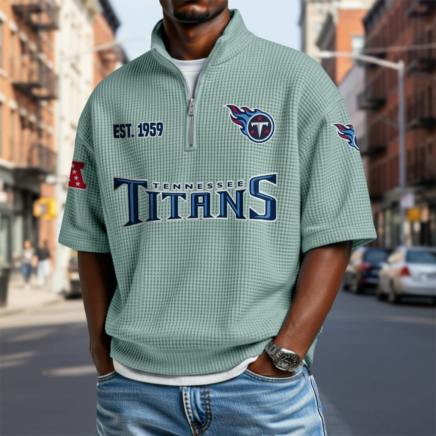 TEN x NFL Waffle Short Sleeve Polo Shirt DatND DVT