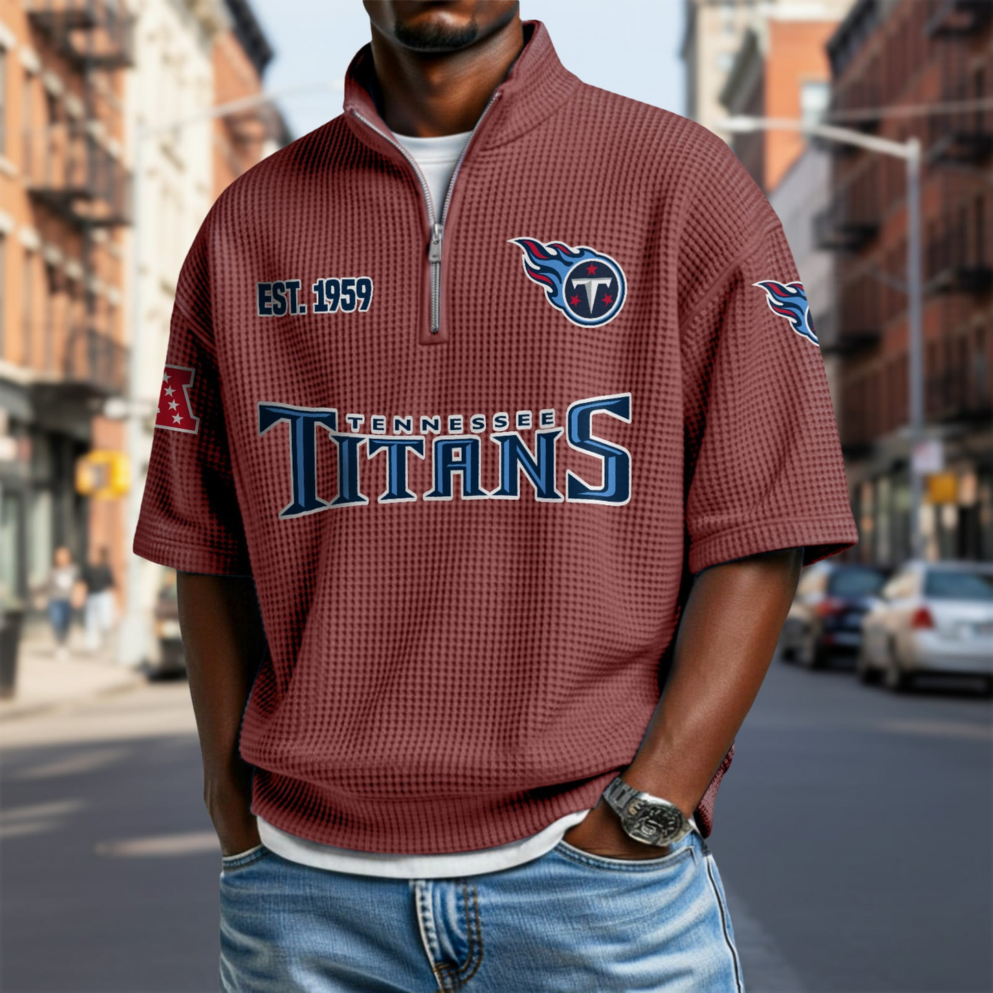 TEN x NFL Waffle Short Sleeve Polo Shirt DatND DVT