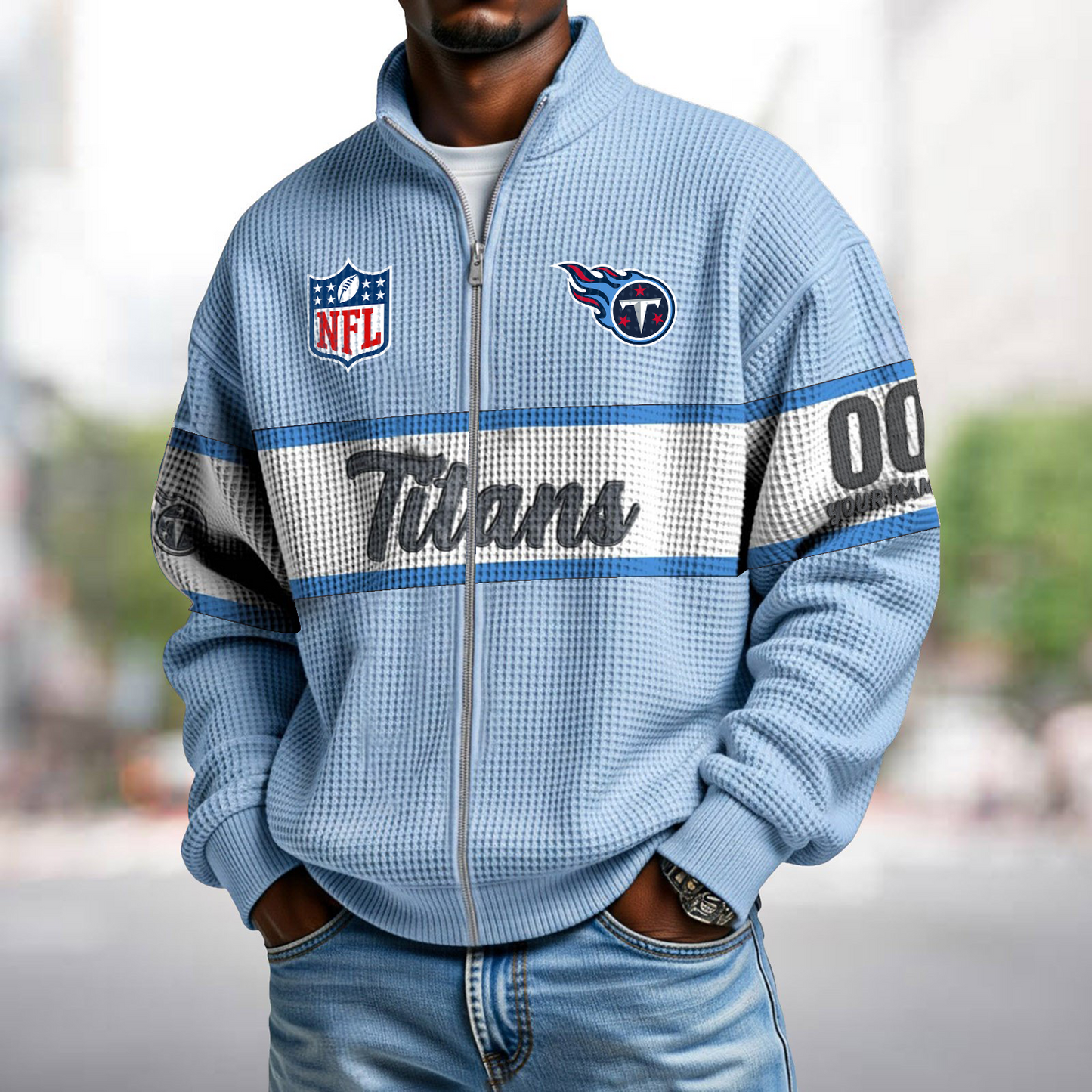 TEN x NFL Waffle Zip-Up Sweatshirt DATND TANTD