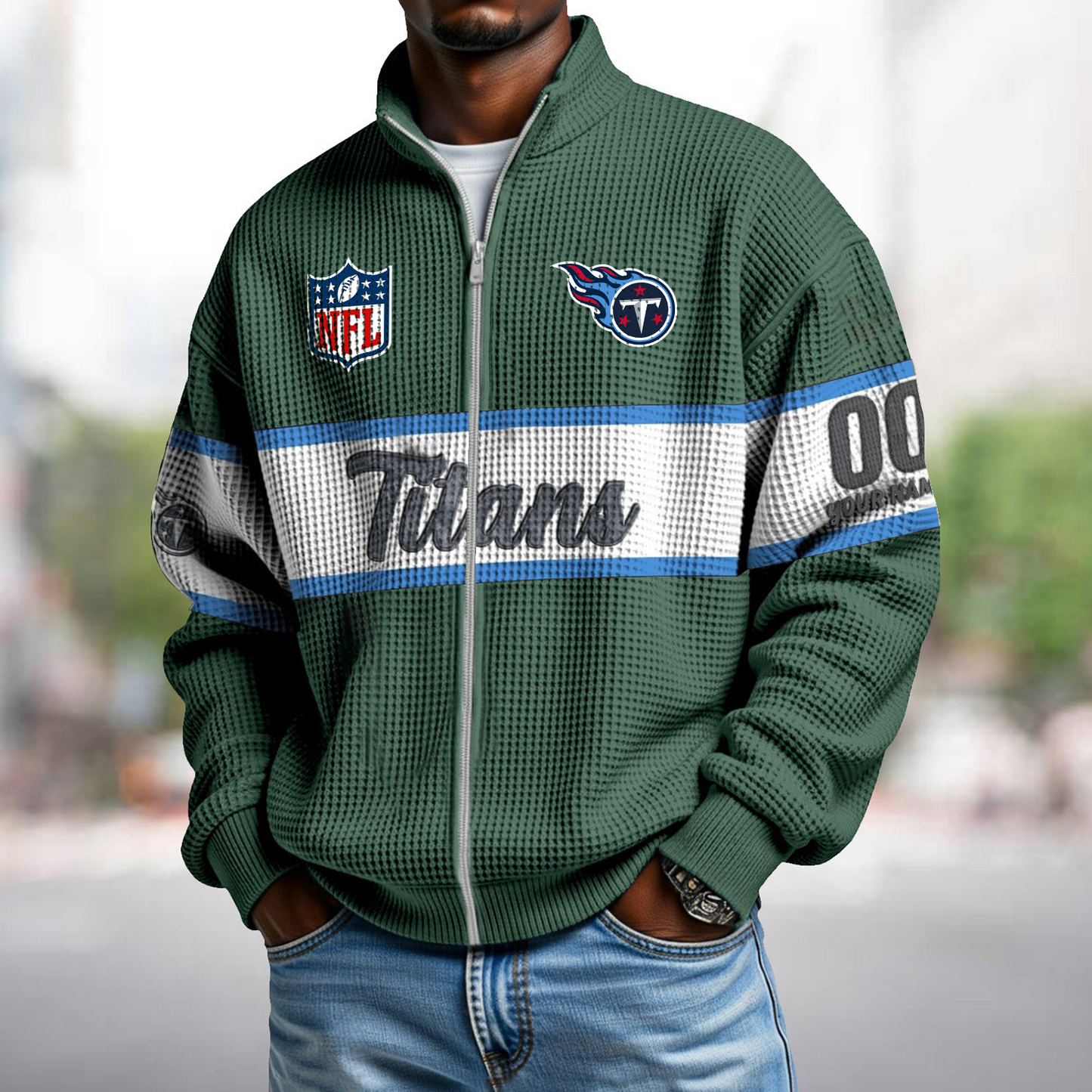 TEN x NFL Waffle Zip-Up Sweatshirt DATND TANTD