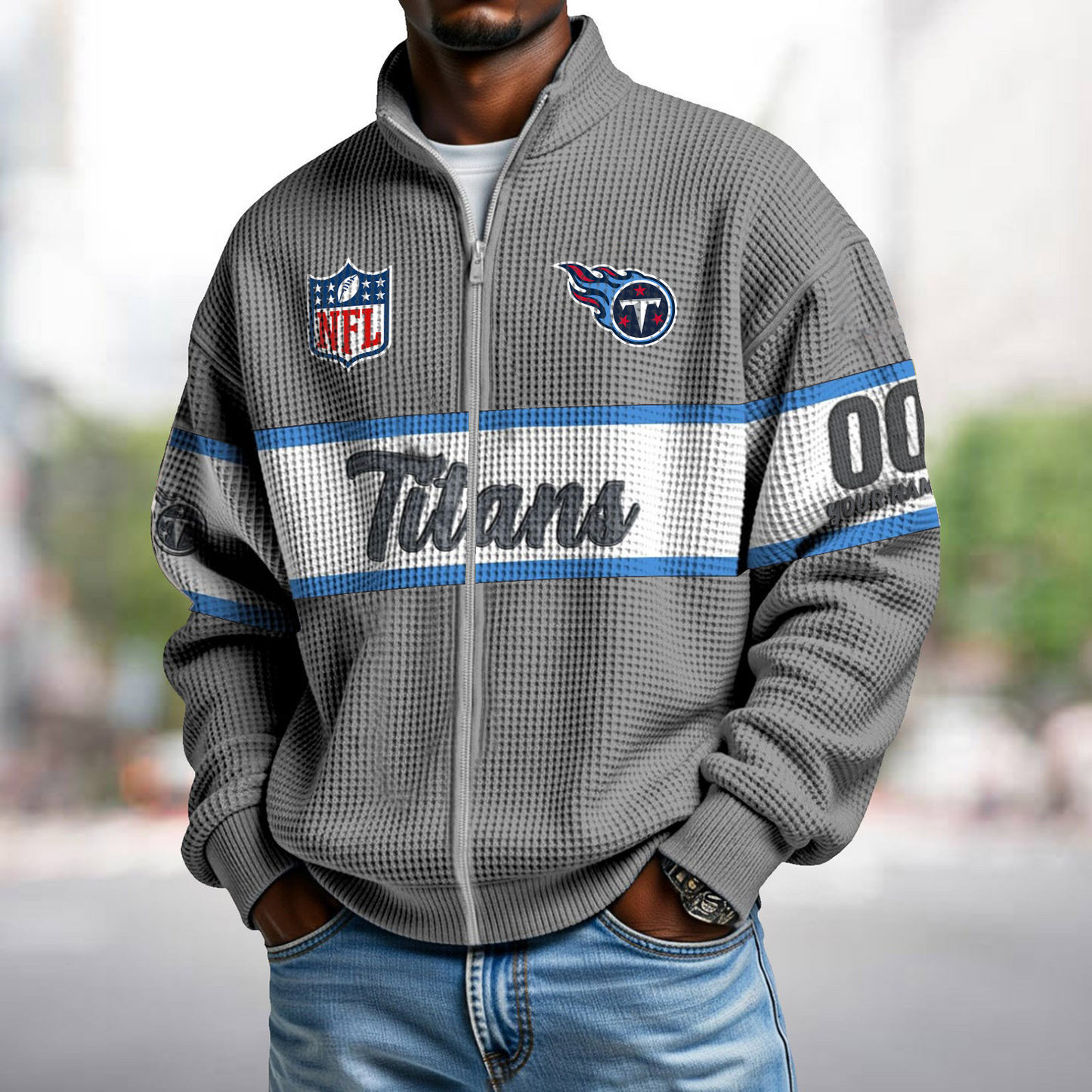 TEN x NFL Waffle Zip-Up Sweatshirt DATND TANTD