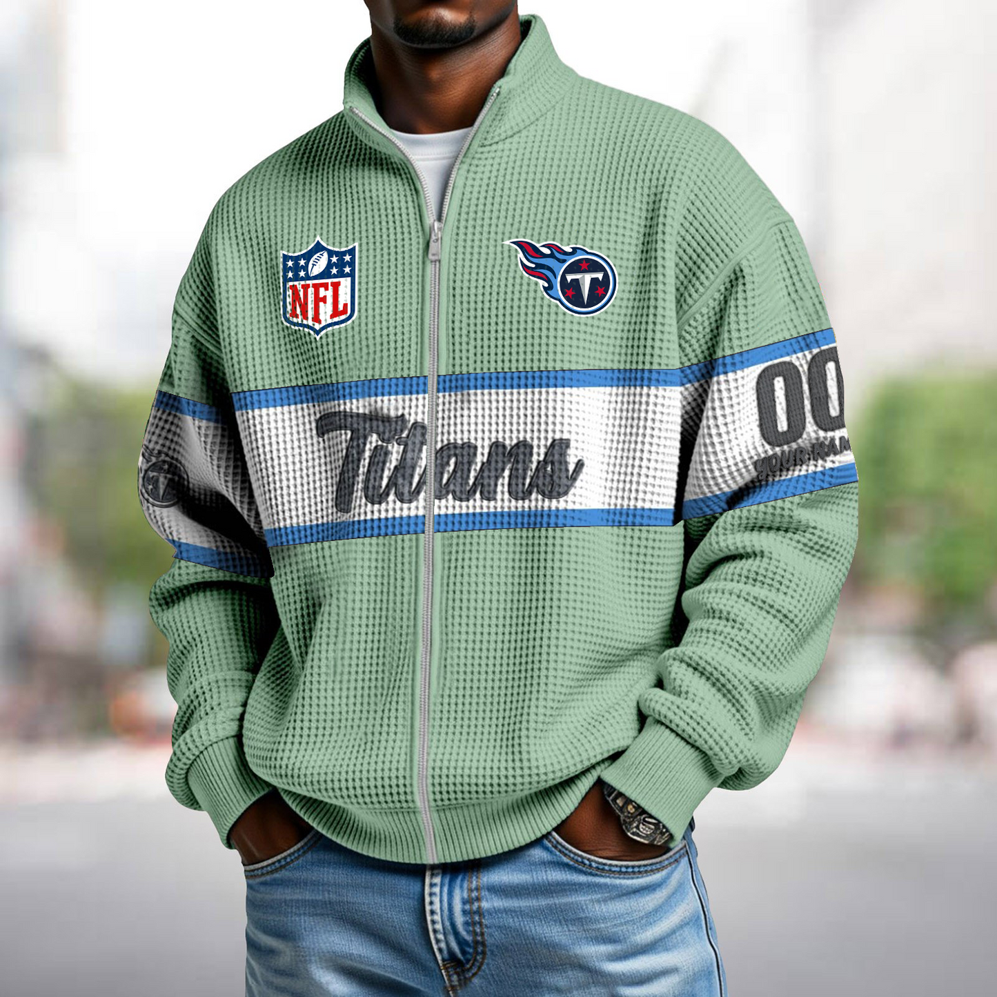 TEN x NFL Waffle Zip-Up Sweatshirt DATND TANTD
