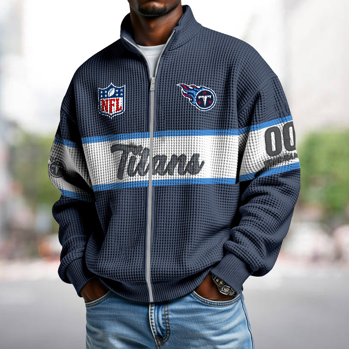 TEN x NFL Waffle Zip-Up Sweatshirt DATND TANTD