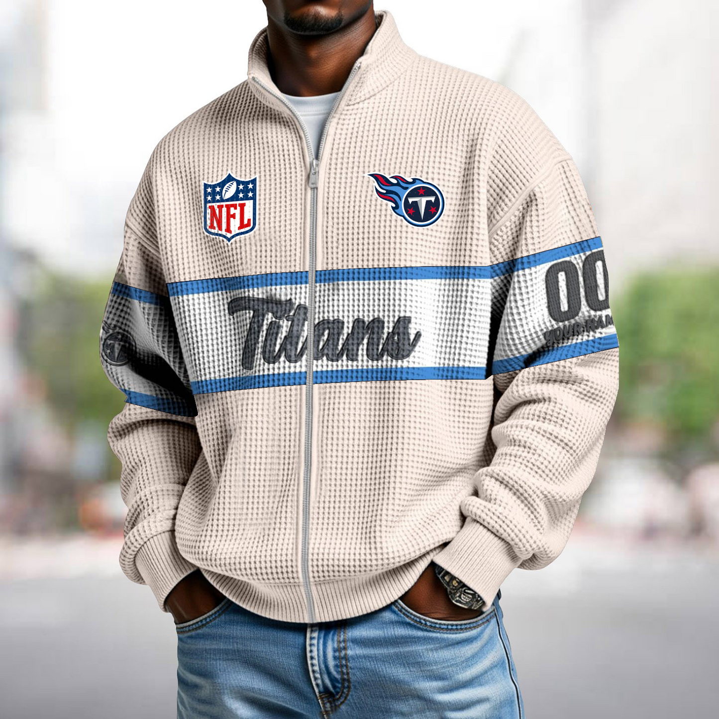 TEN x NFL Waffle Zip-Up Sweatshirt DATND TANTD