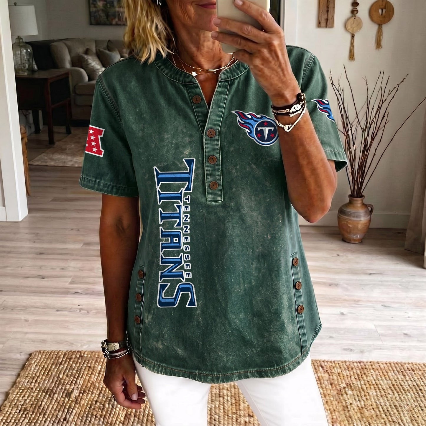 TEN x NFL Womenƒ??s Denim Casual Tops DATND LBN 190526