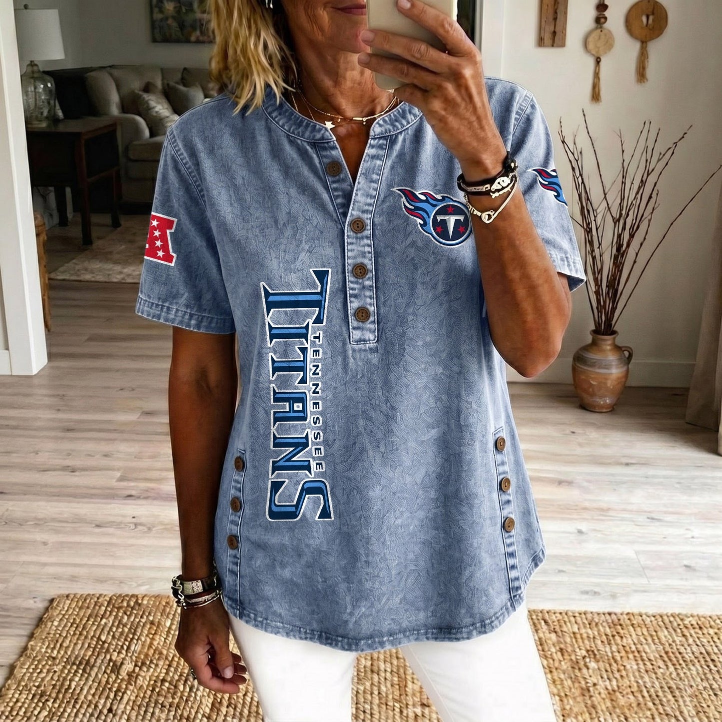 TEN x NFL Womenƒ??s Denim Casual Tops DATND LBN 190526