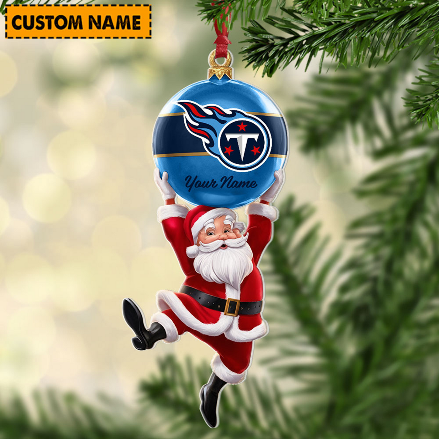 TEN x Personalized NFL Acrylic Ornament Christmas DATND TANTD