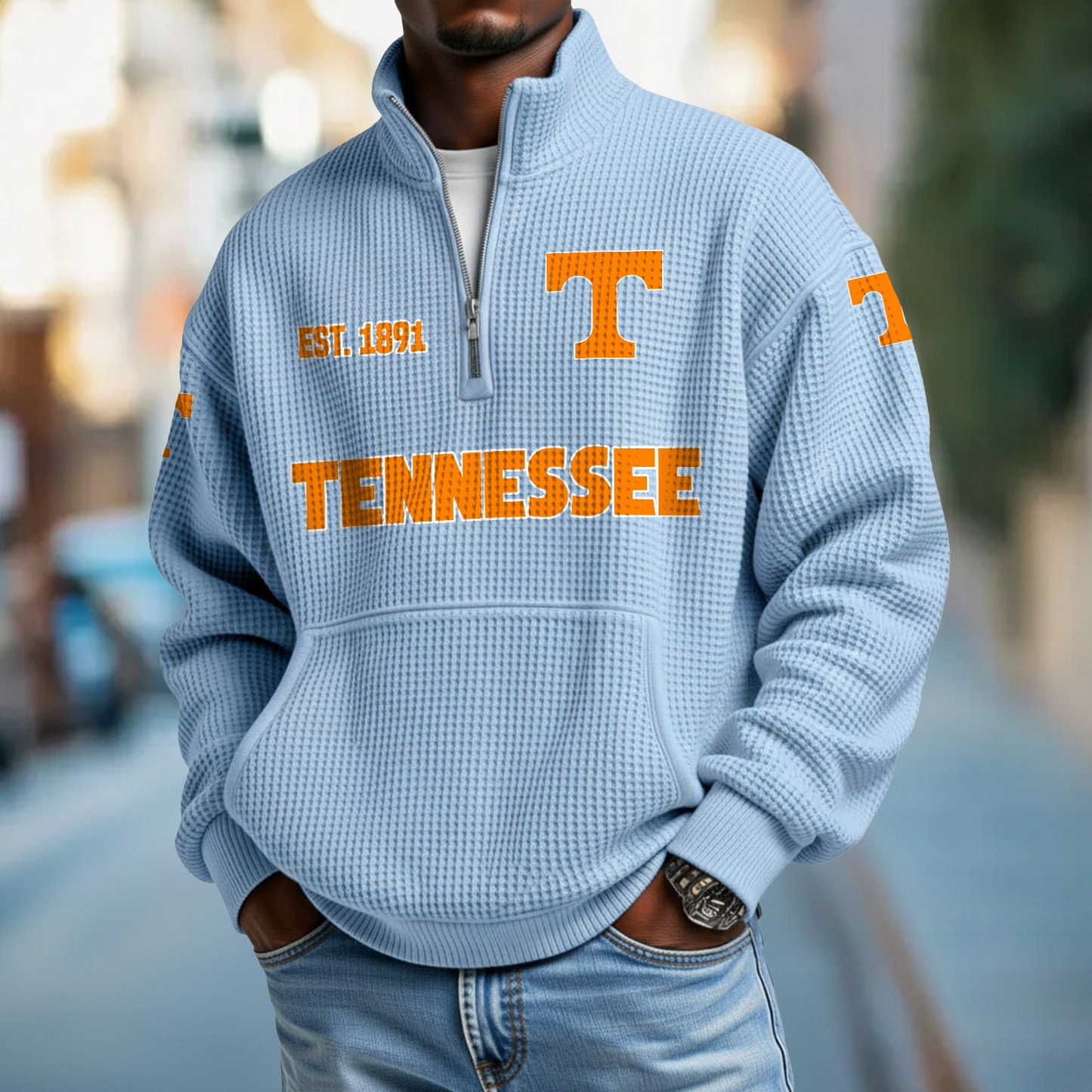 TENN x College Football - Waffle Stand Collar Half Zip Sweatshirt DatND DVT