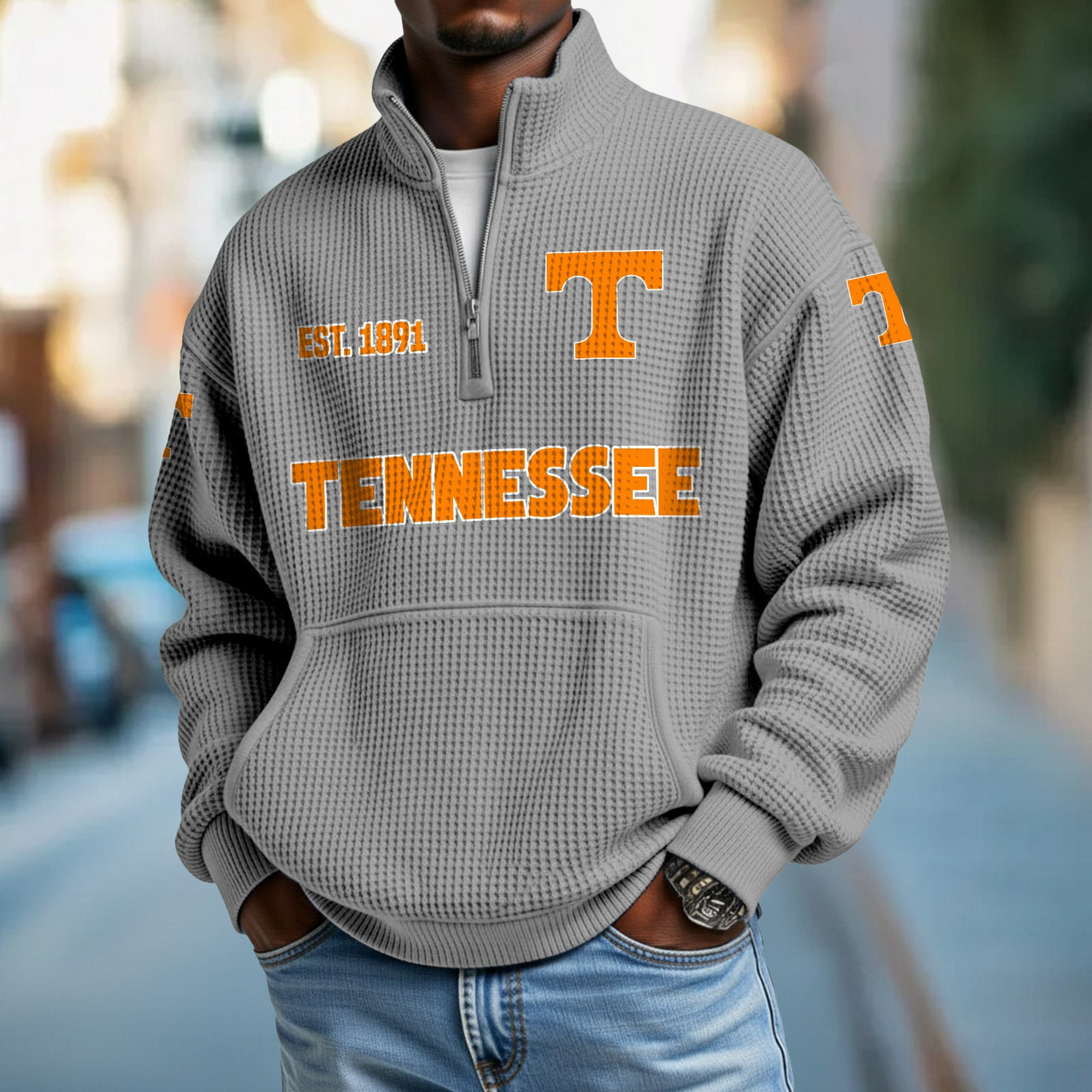 TENN x College Football - Waffle Stand Collar Half Zip Sweatshirt DatND DVT