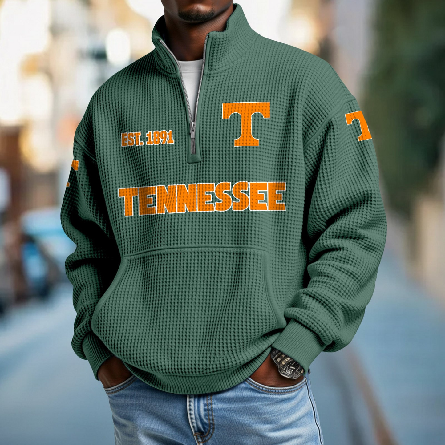 TENN x College Football - Waffle Stand Collar Half Zip Sweatshirt DatND DVT