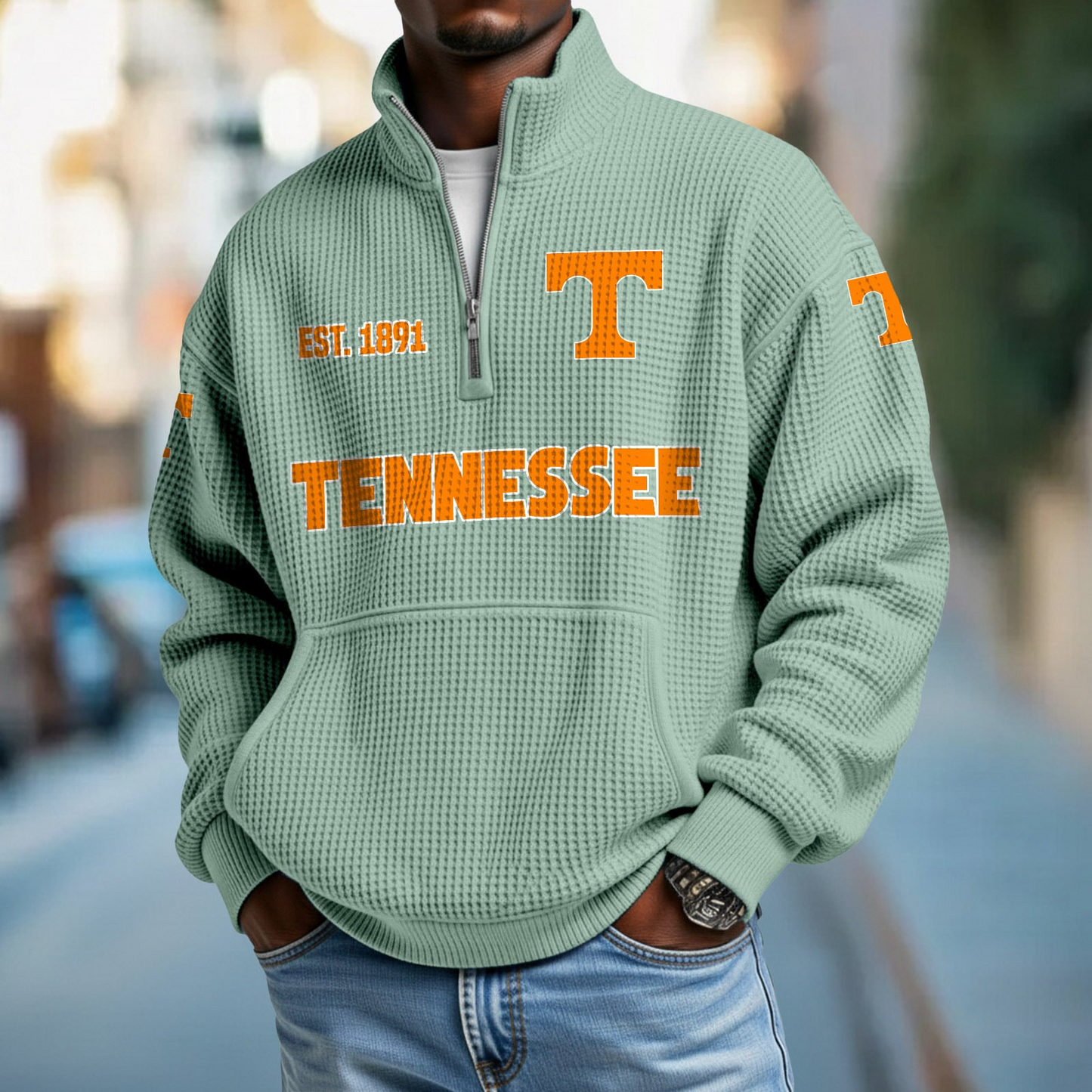 TENN x College Football - Waffle Stand Collar Half Zip Sweatshirt DatND DVT