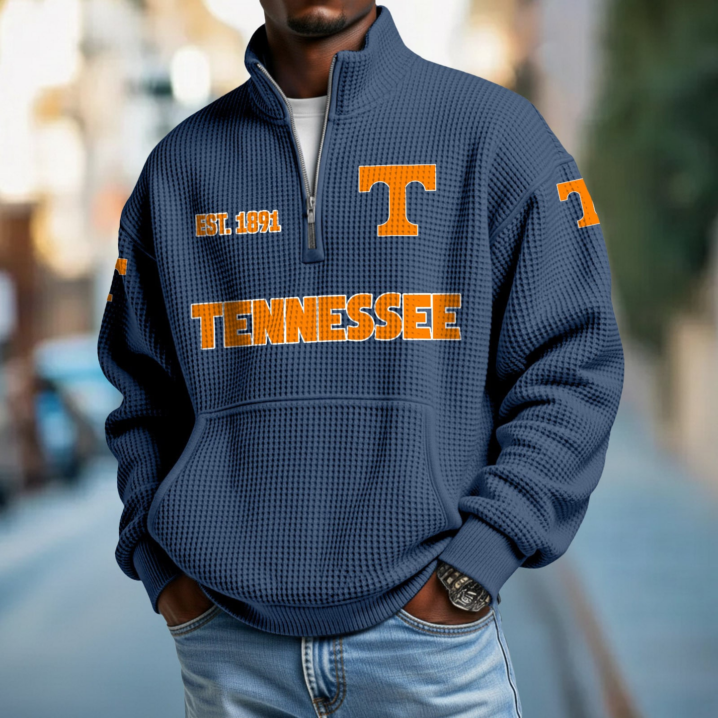 TENN x College Football - Waffle Stand Collar Half Zip Sweatshirt DatND DVT